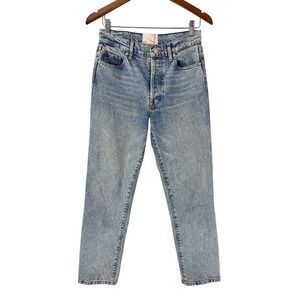 Revice Denim Light Stone Wash High Rise Straight Blue Jeans Women's Size 28
